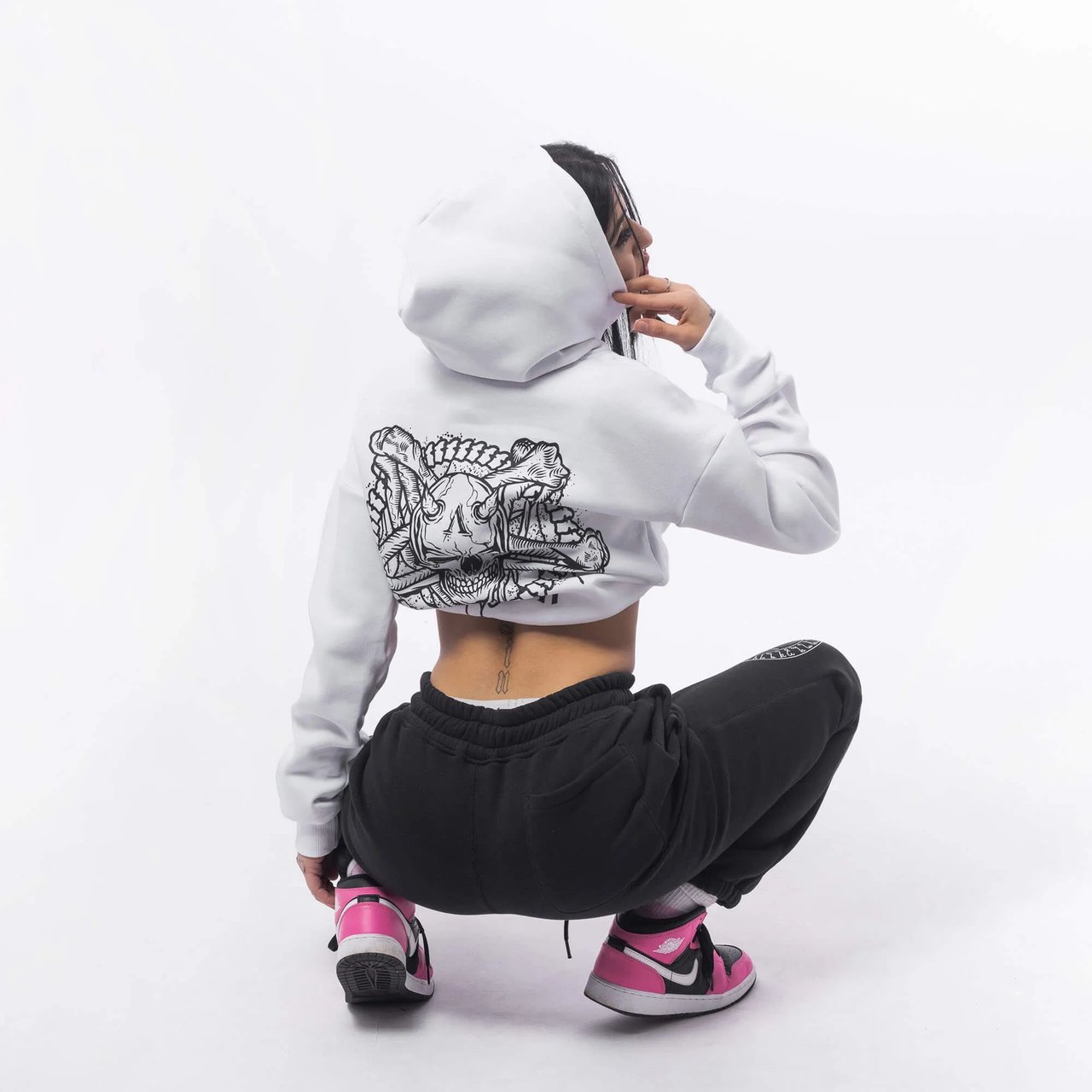 KrckBrnd Azteca RMN LOGO Crop Hoodie (Ladies)