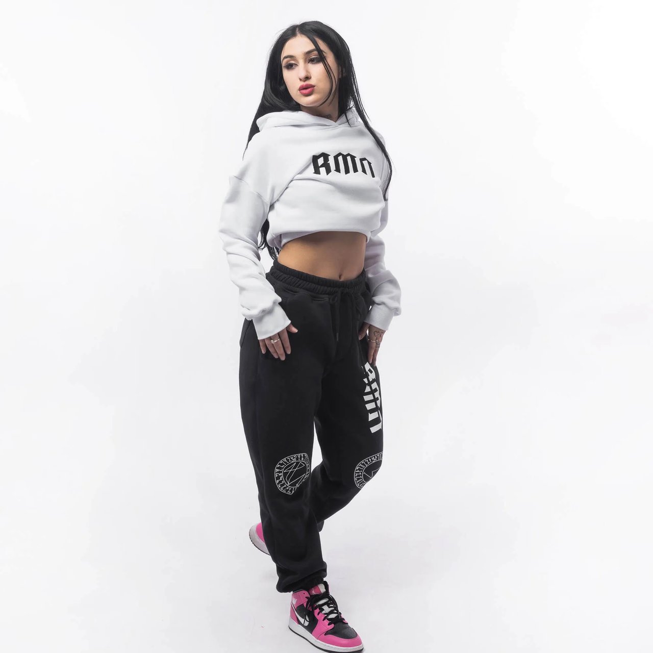 KrckBrnd Azteca RMN LOGO Crop Hoodie (Ladies)